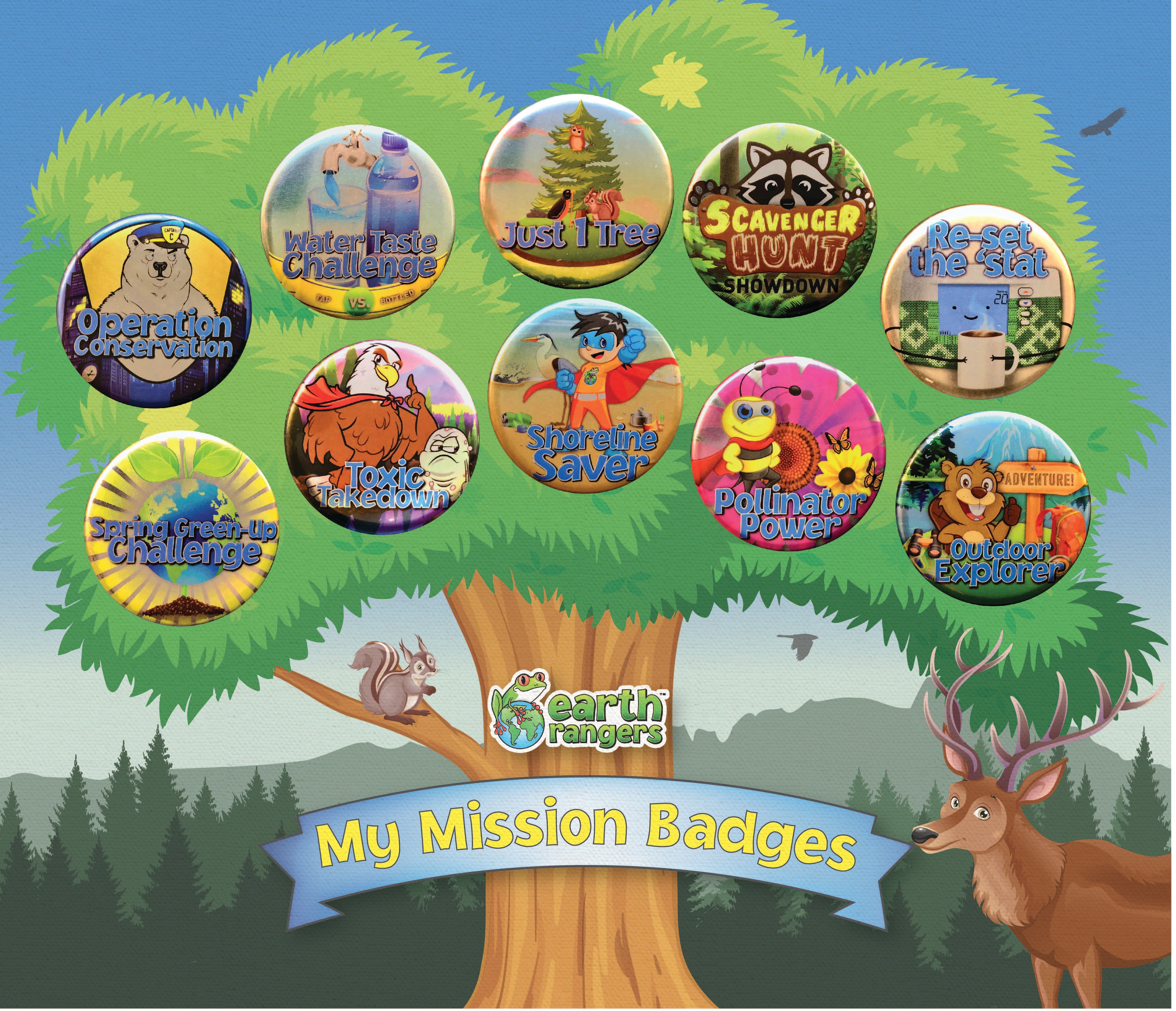 Earth Rangers Mission Badge Display Poster